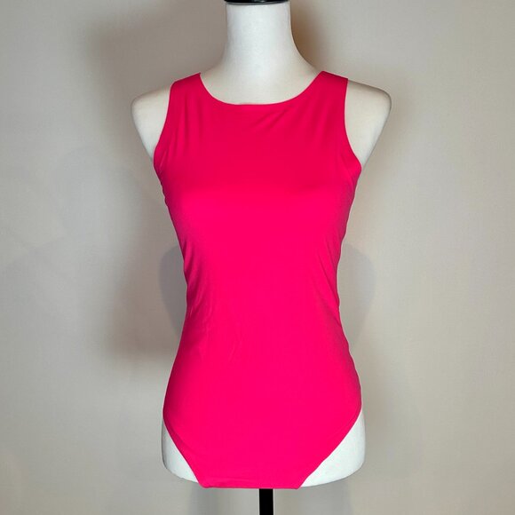🎉 NWT! 🎉 AERIE Smoothez Hot Pink Bodysuit size large - Picture 2 of 5